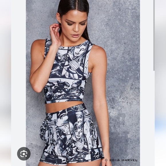 Blackmilk Pants - Blackmilk Marvel Black Widow Short Set Wifey Top M Rare Flawed Dollskill Comic